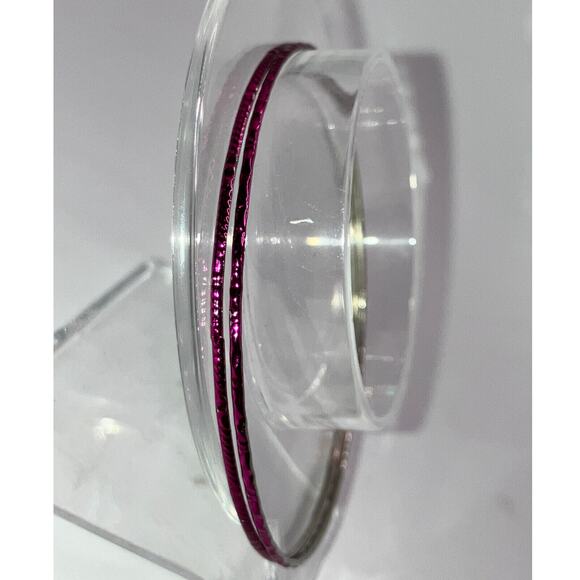 2 Purple Thin Textured 2 5/8" Bangle Bracelets! - Picture 2 of 7